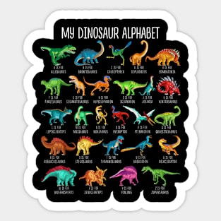 Dinosaurs Alphabet A-Z ABC Dino Identification Sticker